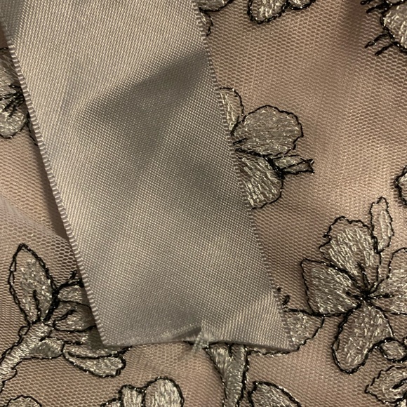 Bonnie Baby Dusty Pink and Silver Embroidered Gown  in 12M - Picture 3 of 3